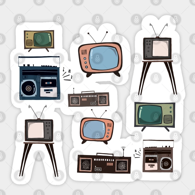 RETRO TV Sticker by smoochugs